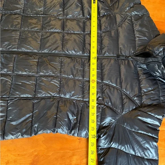 Aventura Women’s Black Long Puffer Coat XXL Hooded Lightweight Quilted Jacket - Picture 8 of 12